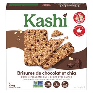 Barres croquantes quinoa / chocolat / chia 200gr
