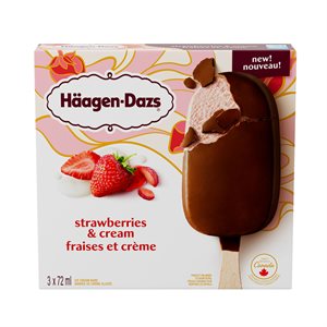 Barre crème glacée fraises et crème 3x72ml
