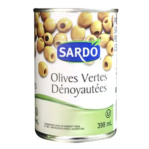 Olives vertes dénoyautées 398ml