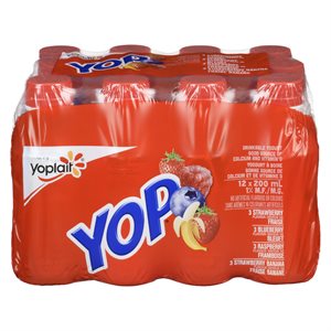Yogourt à boire fraise / framb. / bleuet / ban2% 12x200ml