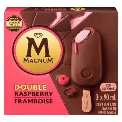 Barres crème glacée double framboise 3x90ml
