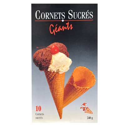 Cornets sucrés géants #65 10un 240gr