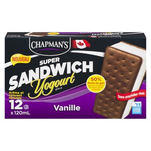 Sandwich yogourt vanille 12x120ml