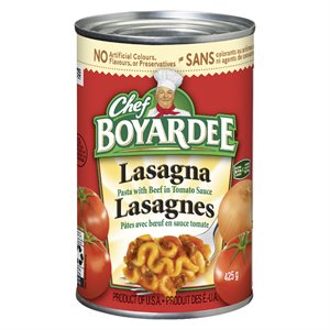 Pâtes lasagnes sauce tomate 425gr