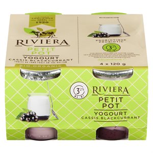 Yogourt au cassis 3.2% 4x120gr