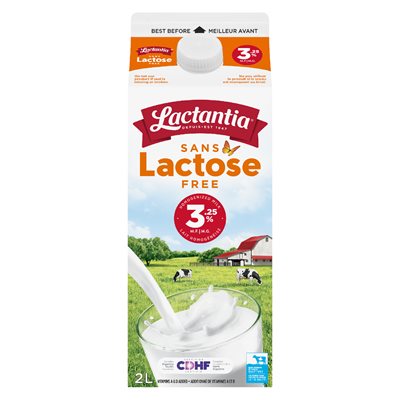 Lait sans lactose 3.25% 2lt