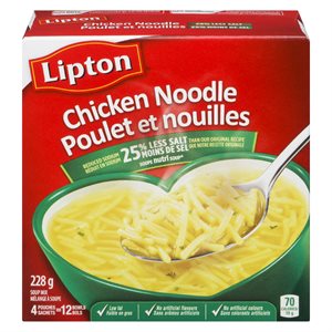 Soupe poulet & nouilles nutri 25% moins sel 4un 228gr