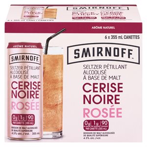 Seltzer pétillant rosé cerise noire 4.5% 6x355ml