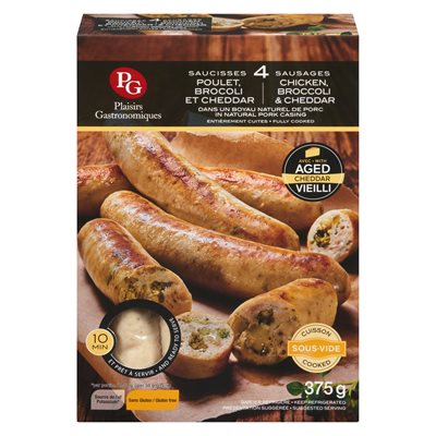 Saucisses poulet / brocoli / cheddar 375gr