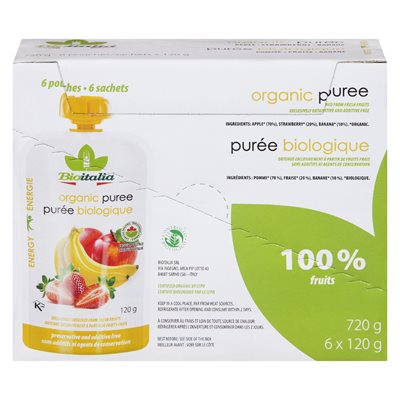 Purée de pomme / fraise / banane bio 6x120gr