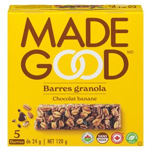 Barres granola chocolat banane 5un 120gr