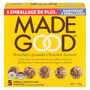 Bouchées granola chocolat & banane 5x24gr