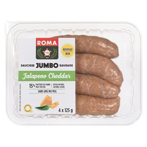 Saucisse jumbo jalapeno cheddar 500gr